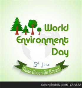 World environment day background with globe and green ribbon.Vector