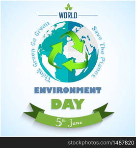 World environment day background with green arrows.Vector