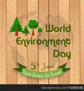 World environment day on wooden background.vector