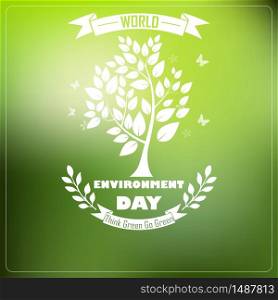 World environment day with shape typography trees.vector