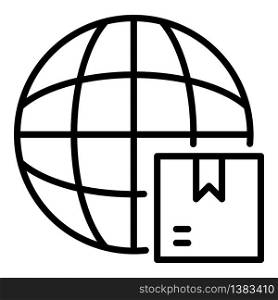 World export icon. Outline world export vector icon for web design isolated on white background. World export icon, outline style