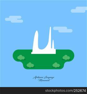 World Famous monuments and landmarks design with light blue background vector