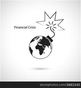 World financial and economic crisis, global business concept. Vector illustration