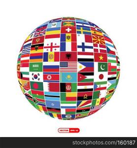 World flags design vector