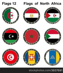 World flags. North Africa. Vector illustration