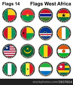 World flags. Western Africa. Vector illustration