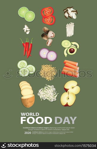 World food day Poster Design Template Vector Illustration