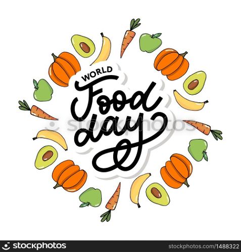 World Food Day Vector Illustration. Suitable for greeting card, poster and banner. World Food Day Vector Illustration. Suitable for greeting card, poster and banner.