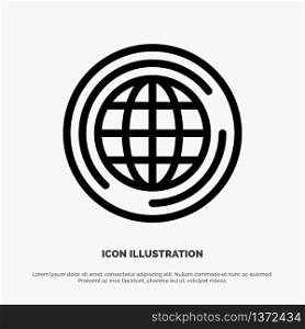 World, Globe, Big, Think Line Icon Vector