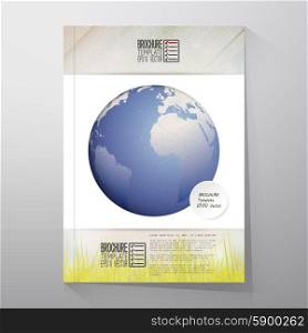 World globe. Brochure, flyer or report for business