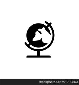 World Globe. Flat Vector Icon. Simple black symbol on white background. World Globe Flat Vector Icon