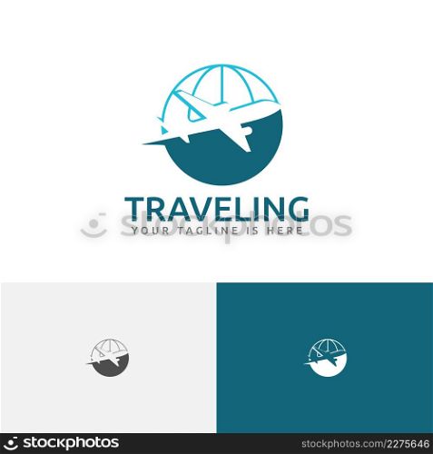 World Globe Flight Plane Tour Travel Holiday Vacation Agency Logo