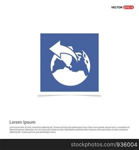 World globe icon - Blue photo Frame