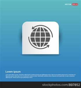 World globe icon - Blue Sticker button