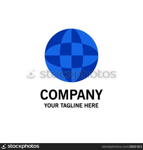 World, Globe, Internet, Education Business Logo Template. Flat Color