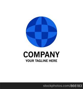 World, Globe, Internet, Education Business Logo Template. Flat Color