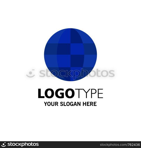 World, Globe, Map, Internet Business Logo Template. Flat Color