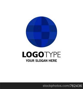 World, Globe, Map, Internet Business Logo Template. Flat Color