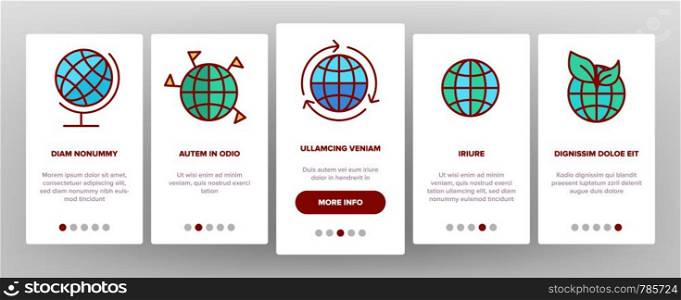 World, Globe, Planet Earth Vector Onboarding Mobile App Page Screen. Traveling Around Planet, Chatting With Foreigners. Worldwide Web Outline, Lineart. World Travel, Rotation Illustration. World, Globe, Planet Earth Vector Onboarding