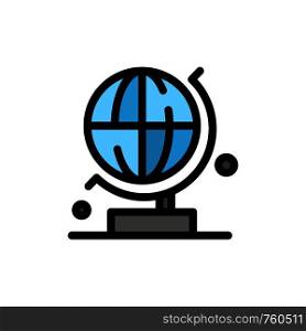 World, Globe, Science Flat Color Icon. Vector icon banner Template
