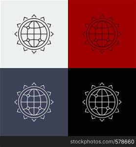 World, globe, SEO, business, optimization Icon Over Various Background. Line style design, designed for web and app. Eps 10 vector illustration. Vector EPS10 Abstract Template background