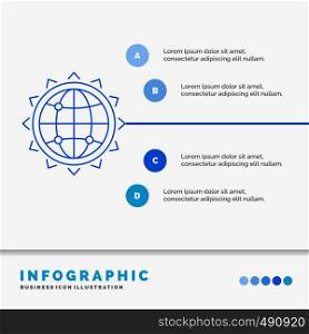 World, globe, SEO, business, optimization Infographics Template for Website and Presentation. Line Blue icon infographic style vector illustration. Vector EPS10 Abstract Template background