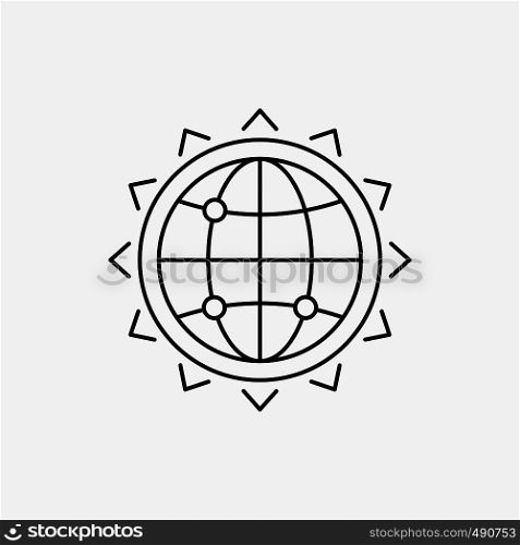 World, globe, SEO, business, optimization Line Icon. Vector isolated illustration. Vector EPS10 Abstract Template background