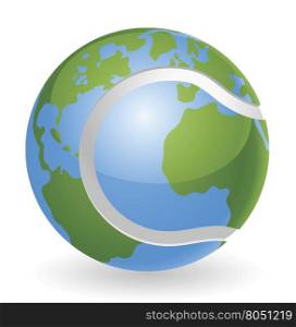 World globe tennis ball concept illustration