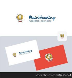 World globe vector logotype with business card template. Elegant corporate identity. - Vector