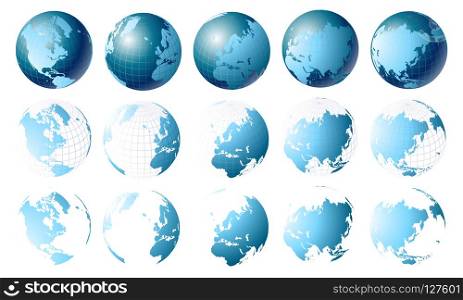 World globe vector set