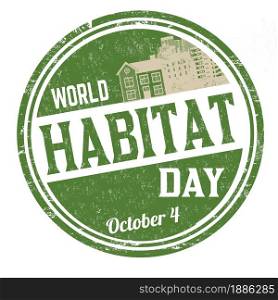World habitat day grunge rubber stamp on white background, vector illustration