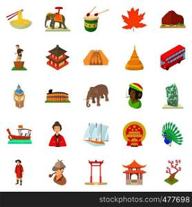 World habits icons set. Cartoon set of 25 world habits vector icons for web isolated on white background. World habits icons set, cartoon style