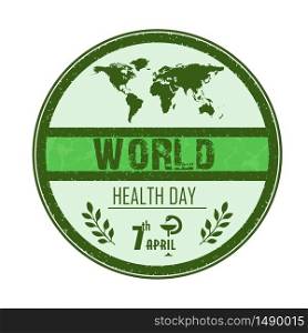 World health day concept with globe.Vector