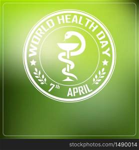 World Health Day on green background.Vector