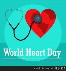 World heart day background. Flat illustration of world heart day vector background for web design. World heart day background, flat style