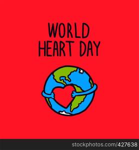World heart day concept background. Hand drawn illustration of world heart day vector concept background for web design. World heart day concept background, hand drawn style
