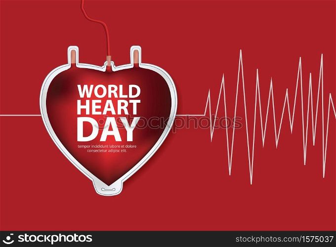 World Heart Day Poster Design Template Vector Illustrati