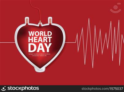 World Heart Day Poster Design Template Vector Illustrati