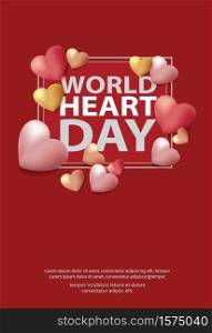 World Heart Day Poster Design Template Vector Illustration