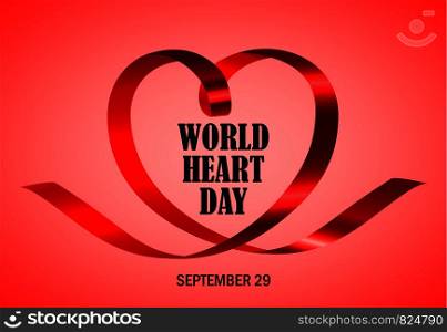 World heart day red concept background. Realistic illustration of world heart day red vector concept background for web design. World heart day red concept background, realistic style