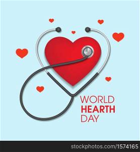 World hearth day vector illustration design template