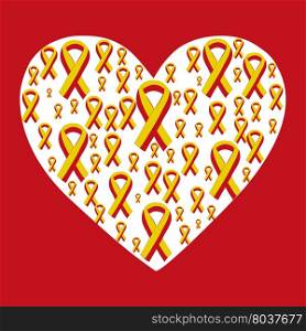 World Hepatitis Day 28 July yellow red ribbon. Vector illustration world day against hepatitis.. World Hepatitis Day 28 July yellow red ribbon.