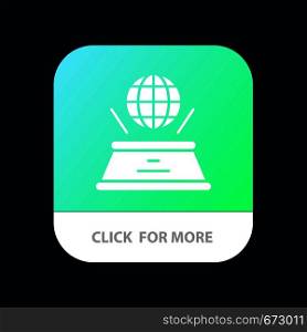 World, Hologram, Imagination, Presentation Mobile App Button. Android and IOS Glyph Version