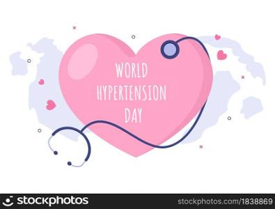 World Hypertension Day Vector illustration Commemorated Every May 17 to Symptoms and Prevention Blood Pressure Health for Background, Poster, Brochure