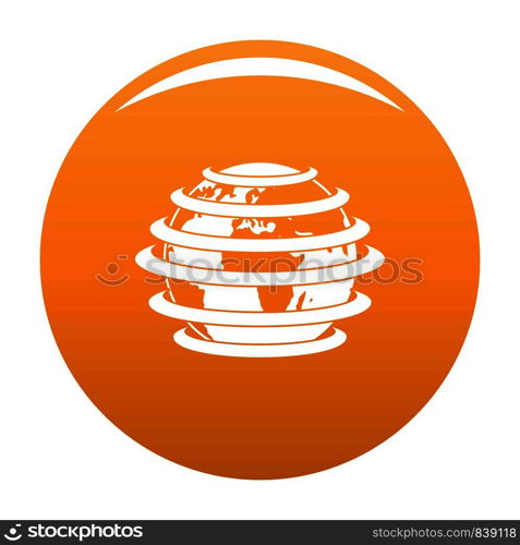 World icon. Simple illustration of world vector icon for any design orange. World icon vector orange