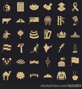 World icons set. Simple style of 36 world vector icons for web for any design. World icons set, simple style