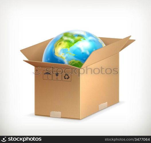 World in box, vector
