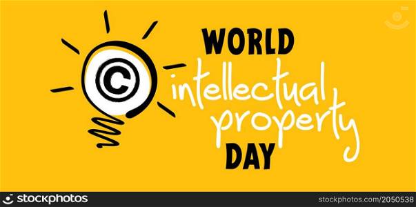 World Intellectual Property Day. 26 April. Copyright concept. Flat vector icon or pictogram. concept of protection of copyright, intellectual property or properties.