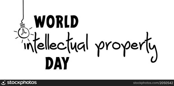 World Intellectual Property Day. 26 April. Copyright concept. Flat vector icon or pictogram. concept of protection of copyright, intellectual property or properties. Lamp ideas.