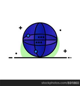 World, Internet, Computing, Globe Business Logo Template. Flat Color